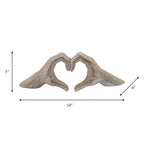 Gold Hand Heart Sculpture