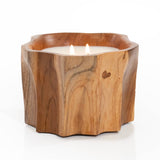 Petite Teak Organic Bowl Candle