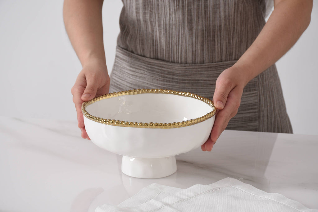 Golden Salerno Medium Footed Bowl