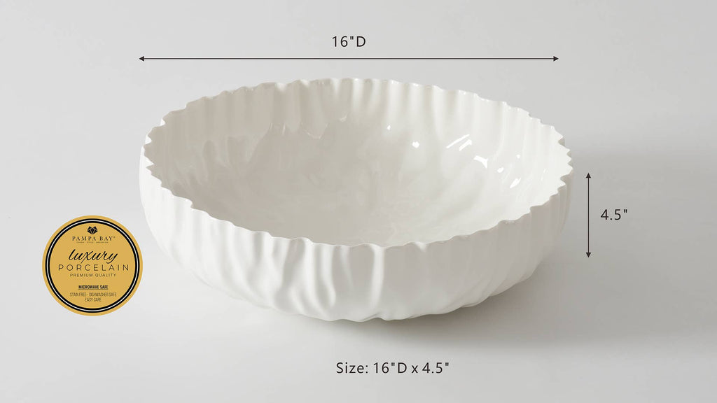 Mascali Bianca White Extra Large Shallow Bowl
