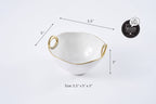 Golden Handles White Medium Bowl