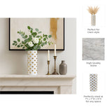 Decorative Vase - White/Gold Ceramic Raised Rectangular,15in