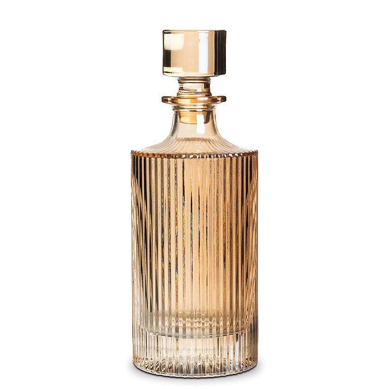 Amber Optic Glass Decanter