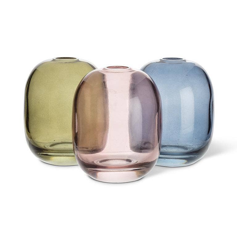 Moss Green Barrel Bud Vase, 4.5 in.