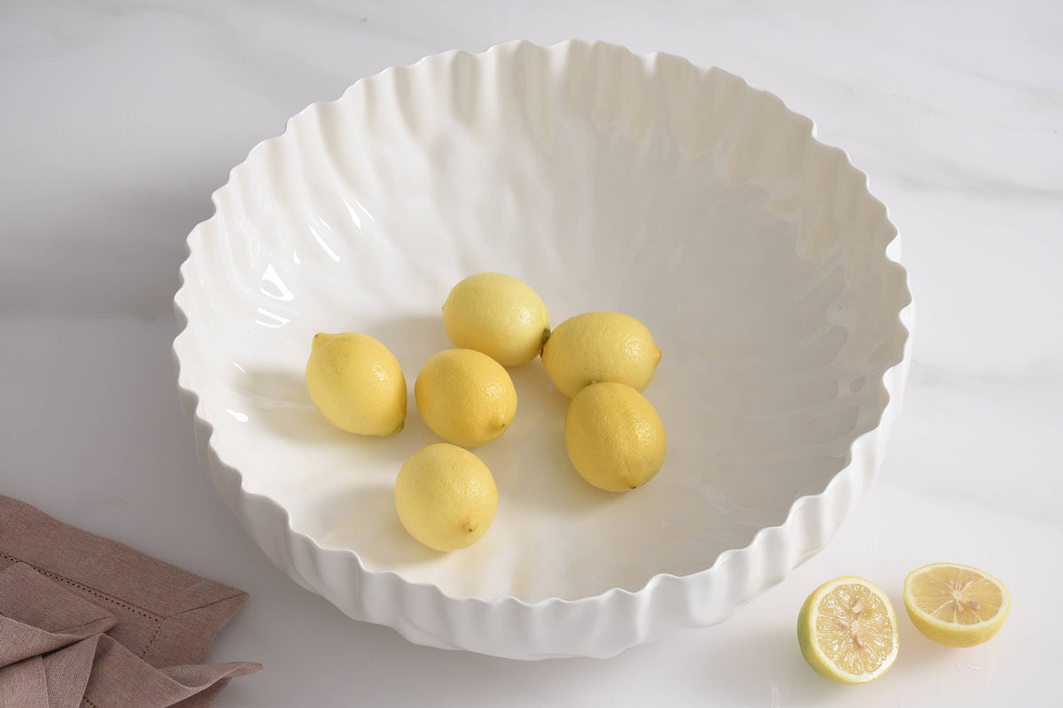 Mascali Bianca White Extra Large Shallow Bowl