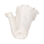 White Ruffled Edge Ceramic Vase, Medium