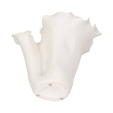 Decorative Vase - White Ceramic Handmade Ruffled Edge, 11 in