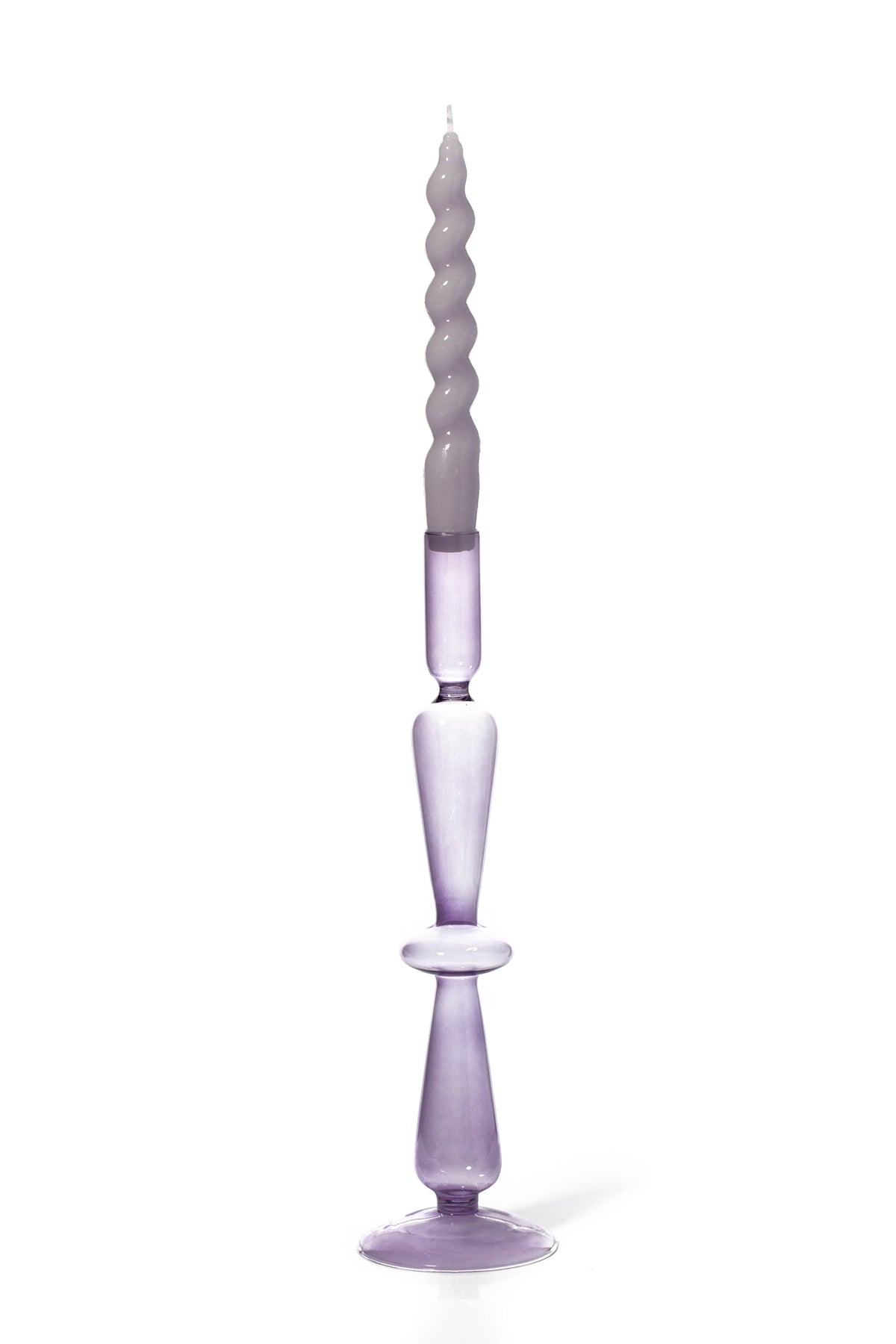 Lilac Colored Glass Taper Holder