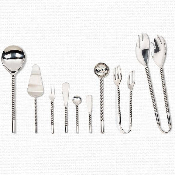 Twist Handle Stainless Steel Serving Tongs