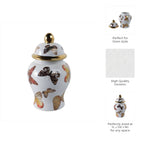 White and Black Butterfly Lidded Jar, Small