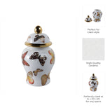 Decorative Jar- White/Black Ceramic Tall Butterflies, 8 in.