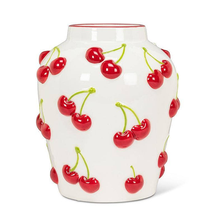 Cherry Motif Ceramic Vase, Large