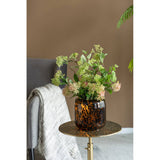 7.9x7.9" Amber Leopard Glass Vase