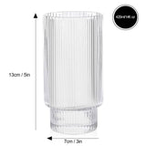 Ribbed Highball Glass 420ml, Set of 4: Pink