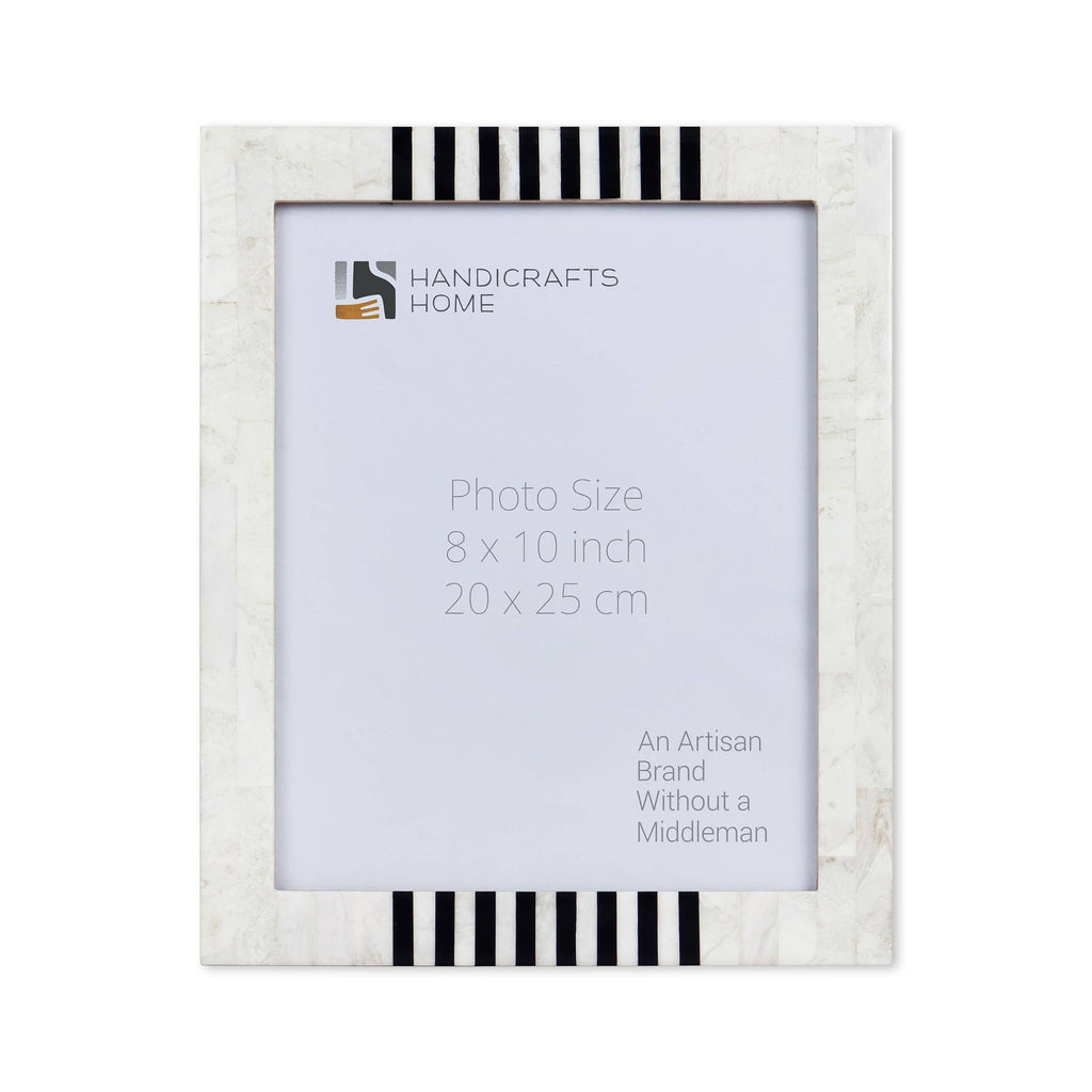 White and Black Resin Inlay Frame, 8x10
