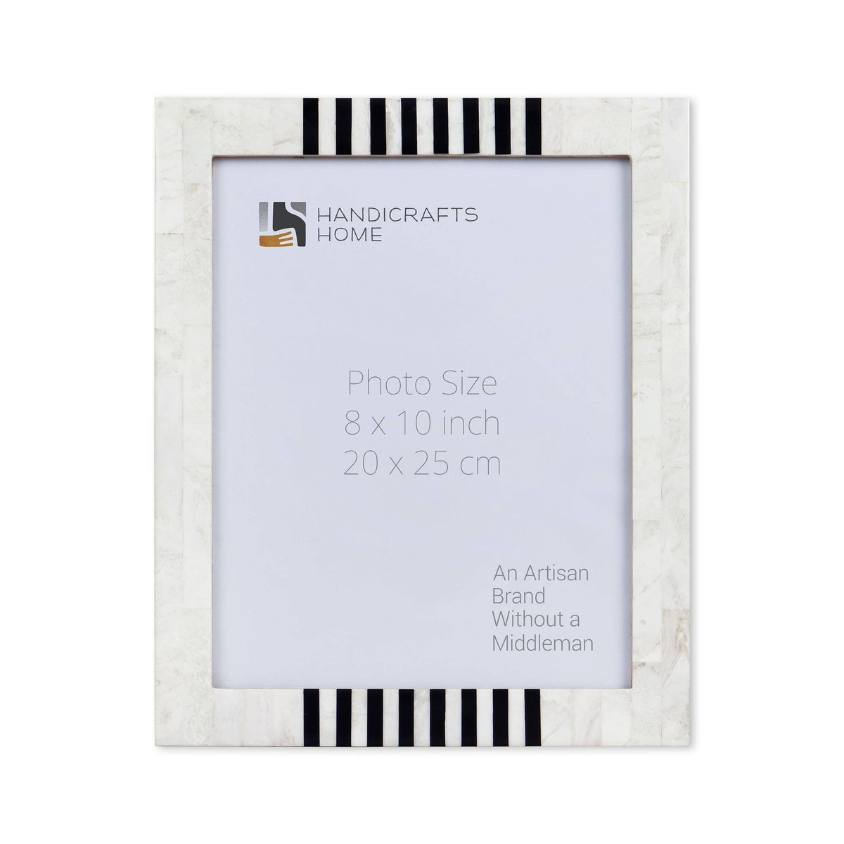 White and Black Resin Inlay Frame, 8x10