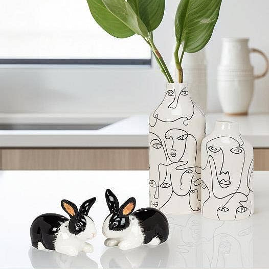 Dutch Rabbit Ceramic Salt & Pepper Shakers