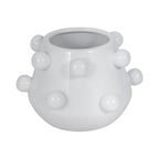 White Glossy Tapered Round Planter