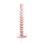 Rose Colored Glass Taper Holder