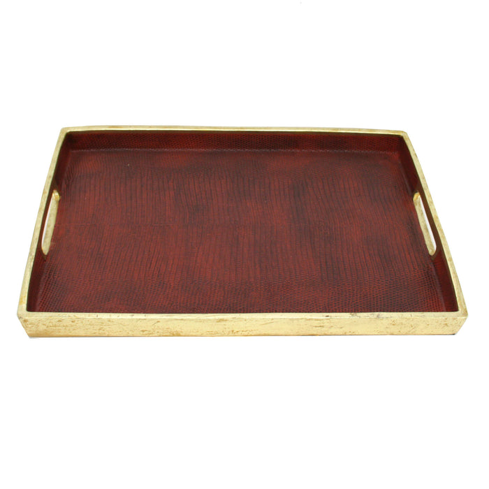 Burgundy Lizard Skin Tray