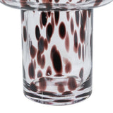 D6x8" Clear Glass Accent Vase with Artistic Amber Spots
