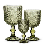 Daisy Red Wine Glass-Olive-6.5"H(12oz)