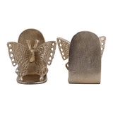 Bookends Set of 2 - Gold Metal Decorative Butterfly, 6 in.