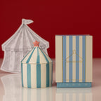 Carnival Striped Candle, Acrobat Blue - Activated Charcoal