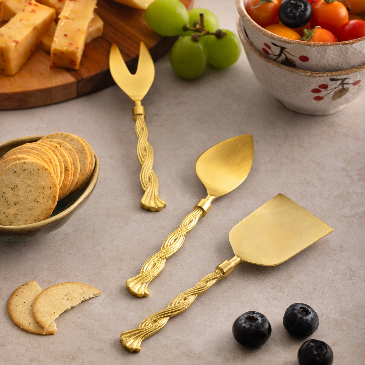 Santiago Rope Handle Cheese Knives, Set