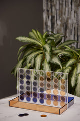 Acrylic Four in a Row - Navy & Beige