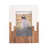 Resin Wood Casual Two-Tone Photo Frame - White, 4x6 in.