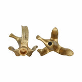 Taper Candleholders Set of 2 - Gold Metal Banana, 5/7 in.