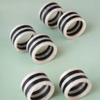 Panama Striped Resin Napkin Rings, Set