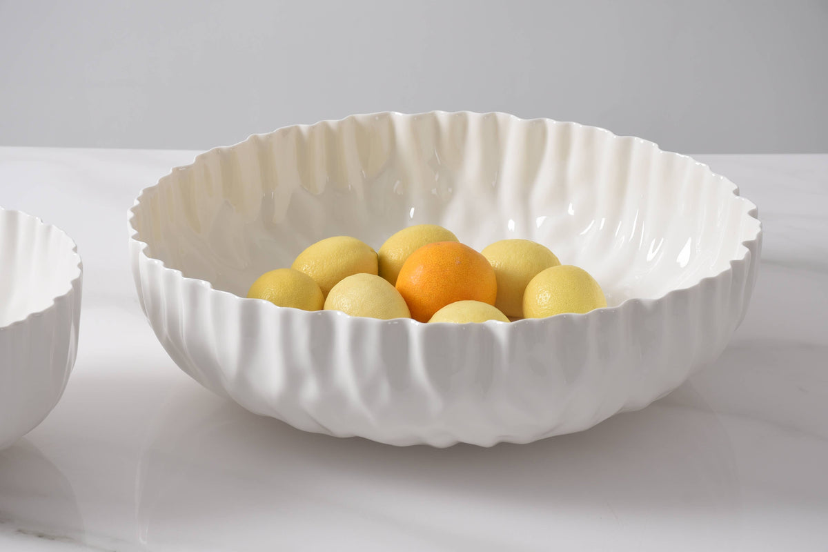 Mascali Bianca White Extra Large Shallow Bowl