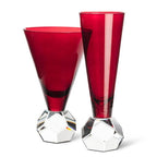 Dark Red Crystal-Base Wine Glass