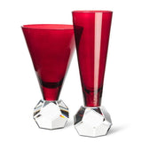 Crystal Look Base Wine Glass-Dark Red-6"H(10oz)