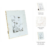 Photo Frame - White Marble Wood Jagged Edges, 5x7 in.
