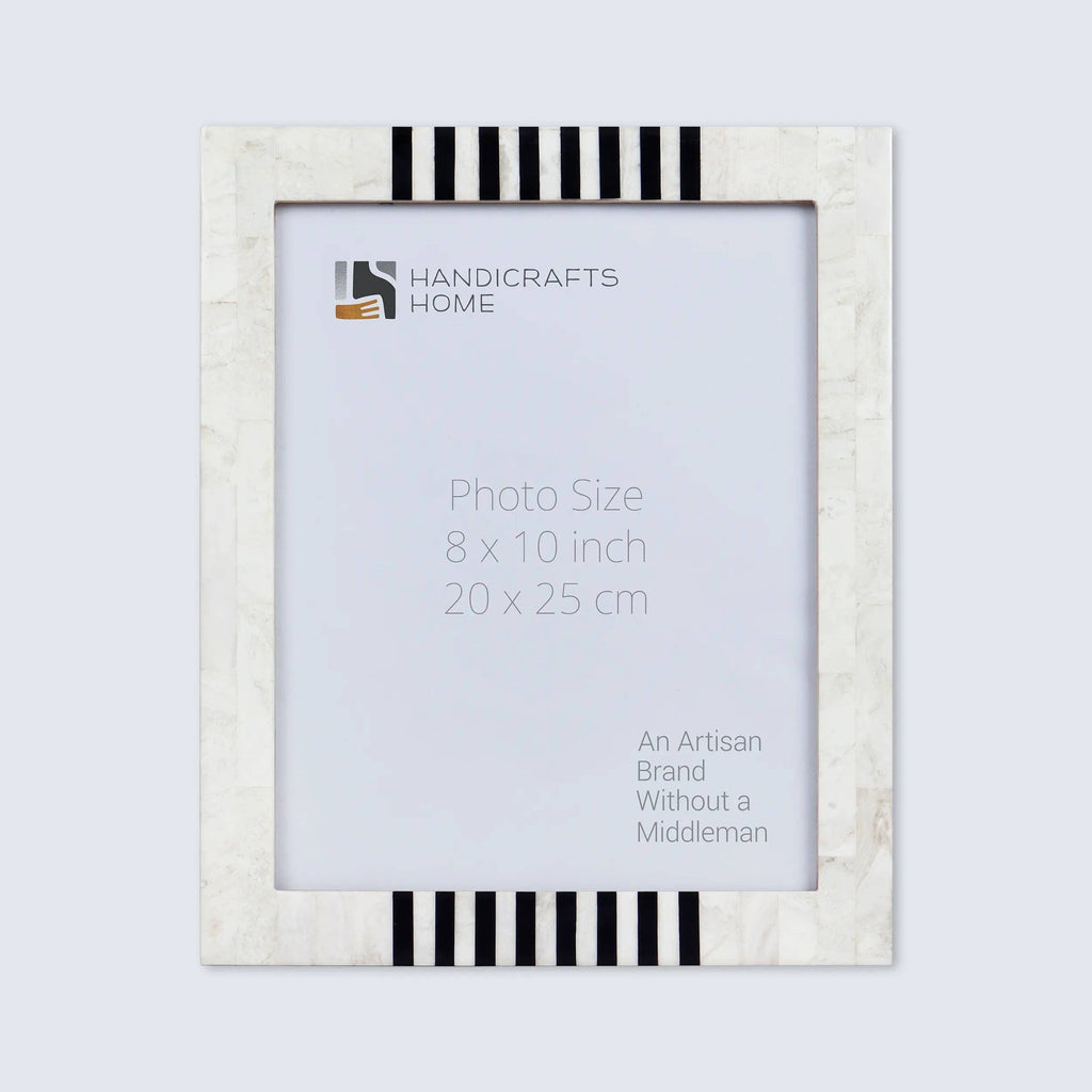 White and Black Resin Inlay Frame, 8x10