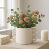 Plant Pot - White Ceramic Round Multi-Loop Arch Handle, 13in