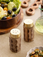 Macello Carved Wood Salt and Pepper Shakers