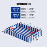 Decorative Trays Riviera Elance Pattern Wood & Resin Inlay Collection in 12x8: Blue / 12x8