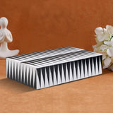Monochrome Decorative Storage Box with Lid– 10x6x2.5” Coffee Table Organizer