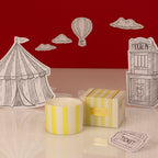 Carnival Striped Votive Candle, Fortune Teller Yellow