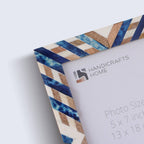 Blue Chevron Inlay Frame, 5x7