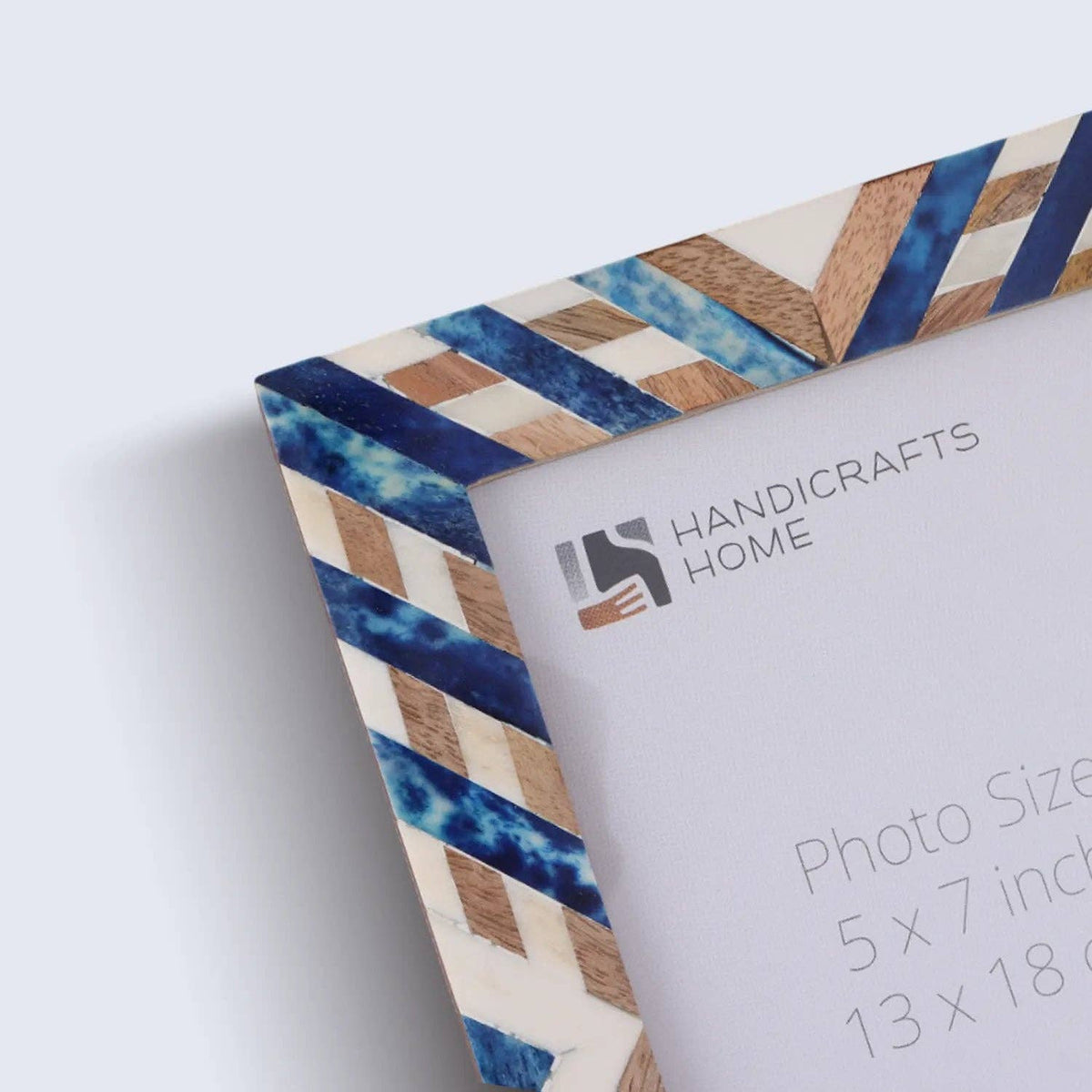 Blue Chevron Inlay Frame, 5x7