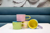 Triple Colored Mug-4 Assorted -3"H(12oz) - Clearance