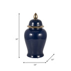 Navy and Gold Glossy Lidded Jar