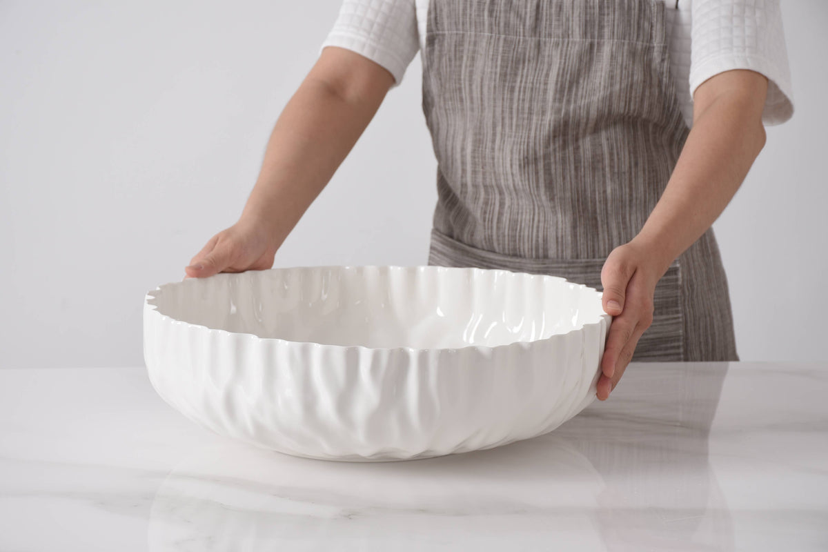 Mascali Bianca White Extra Large Shallow Bowl