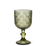 Daisy Red Wine Glass-Olive-6.5"H(12oz)