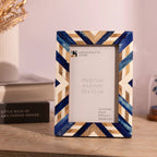 Blue Chevron Inlay Frame, 5x7